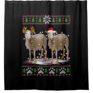 Rideaux De Douche Lumières des arbres de Noël des moutons | Cadeau a