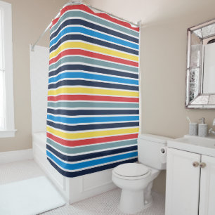 Rideaux De Douche Lumineuse rayures horizontales multicolores. cur d