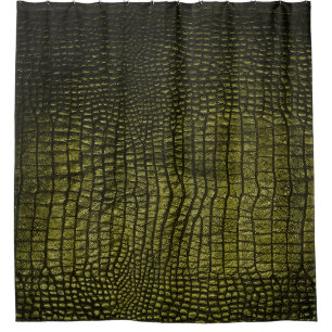 Rideaux De Douche Luxueuse texture de peau de crocodile foncé.