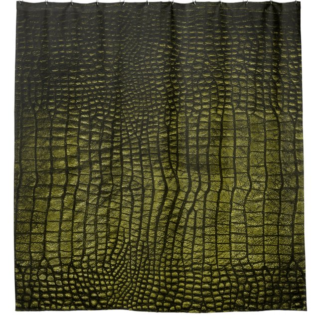 Rideaux De Douche Luxueuse texture de peau de crocodile foncé. (Devant)