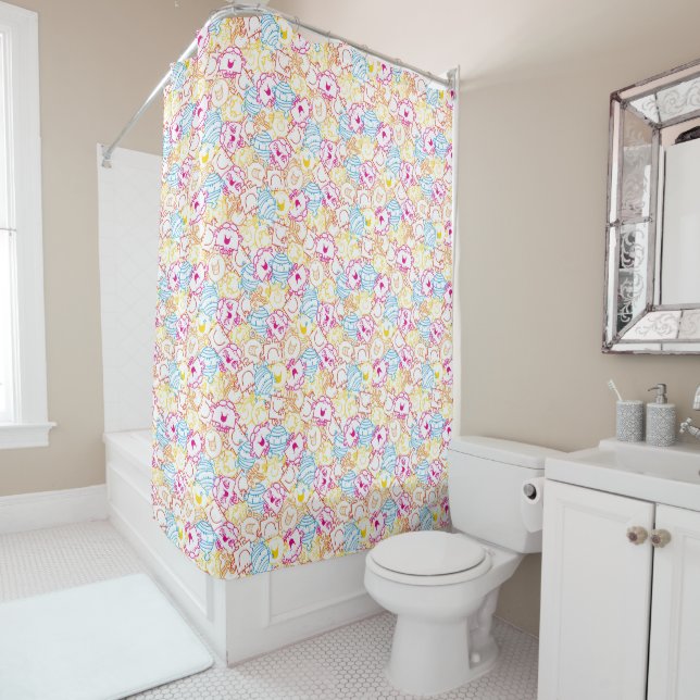 Rideaux De Douche M. Men & Little Miss | Motif couleur néon (En situation)