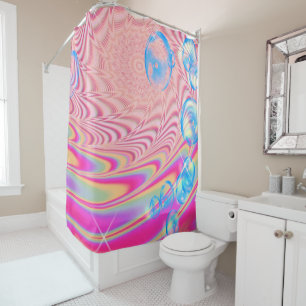 Rideaux De Douche MACRAME'- Image Abstraite colorée de l'art fractal