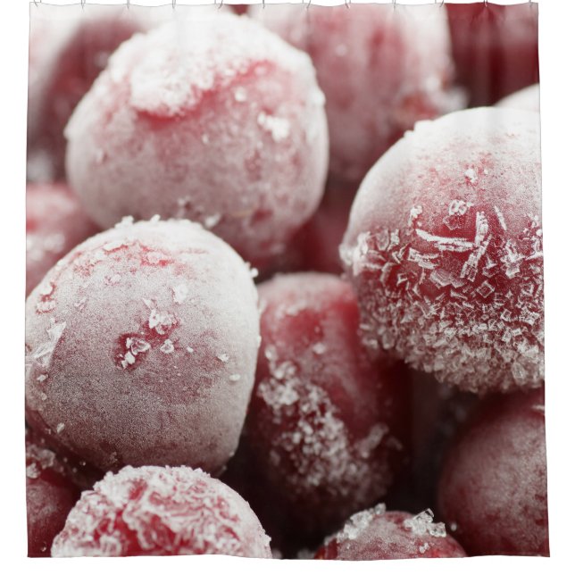 Rideaux De Douche Macro baies congelées, texture de closeup. (Devant)