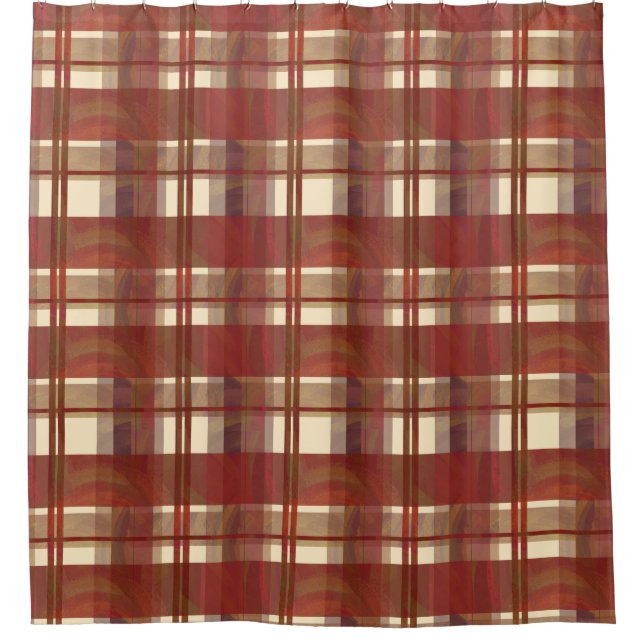 Rideaux De Douche Madras Plaid Fall Red (Devant)