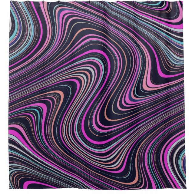 Rideaux De Douche Magenta Purple Motif de marine rose (Devant)