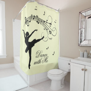 Rideaux De Douche Magnifique ballerine dansant avec de la musique ja