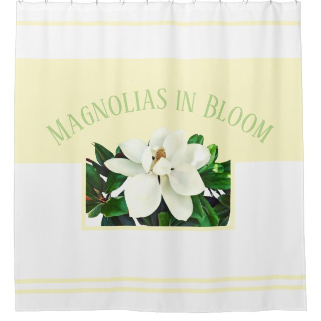 Rideaux De Douche Magnolia Bloom | Jaune et blanc  (Devant)