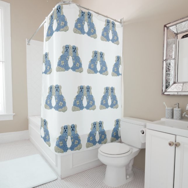 Rideaux De Douche Magnolia Staffordshire Chiens Ginger jarres (En situation)