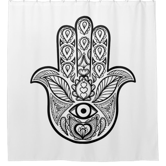 Rideaux De Douche Main inspirée de Hamsa (Devant)