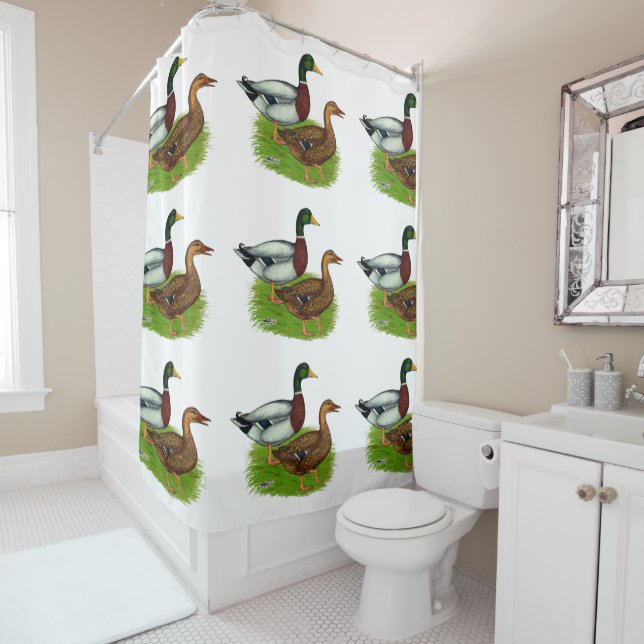 Rideaux De Douche Mallard Drake et Duck (En situation)