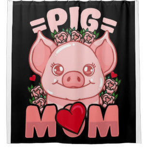 Rideaux De Douche Maman de porc Cadeau Pour Propriétaire Cochon Ma