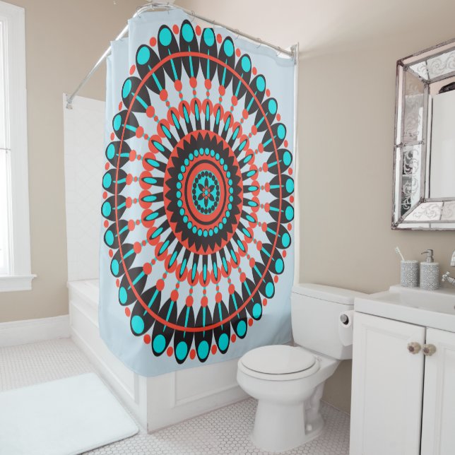 Rideaux De Douche Mandala amérindienne (En situation)