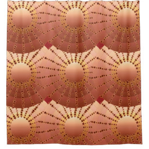 Rideaux De Douche Mandala avec étoiles - dégradé de satin de cuivre