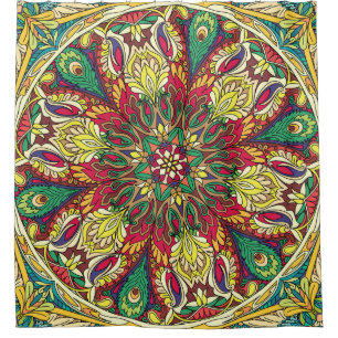 Rideaux De Douche Mandala Bandana : Conception Vintage Sans Couche.