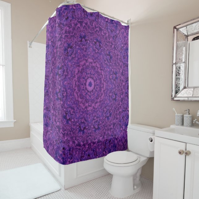 Rideaux De Douche Mandala pourpre flou (En situation)