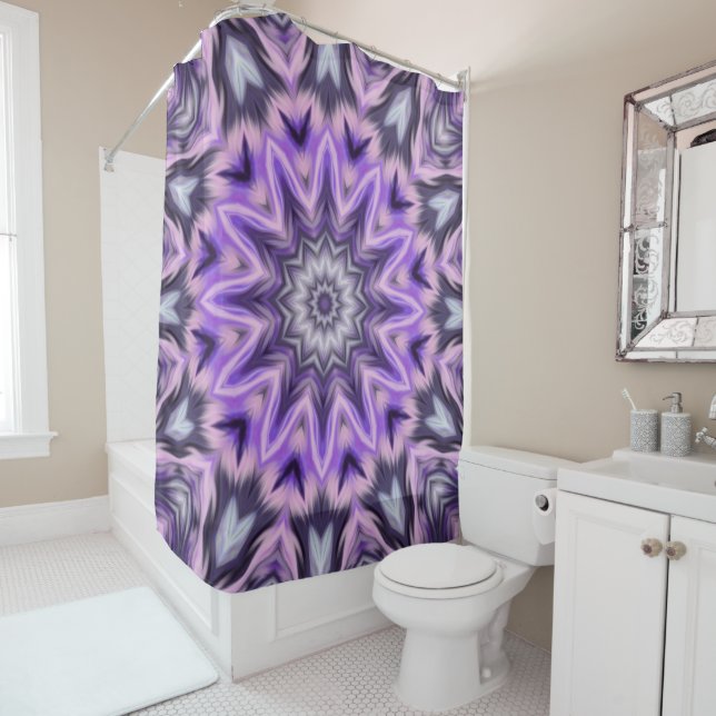 Rideaux De Douche Mandala violette Lilac (En situation)