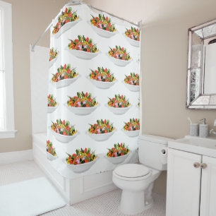 Rideaux De Douche Mangez plus de plantes frais motivation salade let