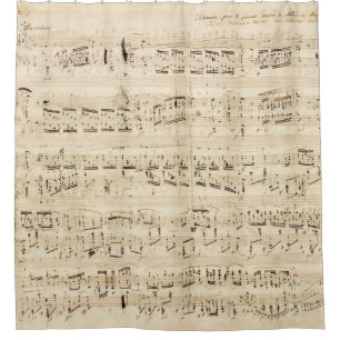 Rideaux De Douche Manuscrit de la Chopin de musique de la feuille d'