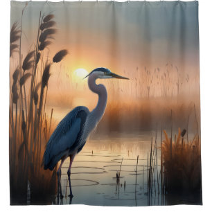 Rideaux De Douche Marais de Blue Heron