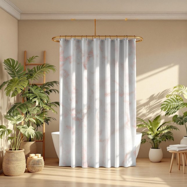 Rideaux De Douche Marbre d'or rose et de Faux blanc (Créateur téléchargé)