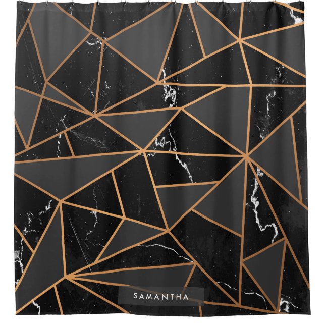 Rideaux De Douche Marbre Golden Mosaic (Devant)