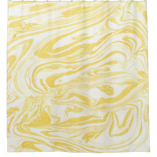 Rideaux De Douche Marbre jaune élégant : Texture dessinée à la main
