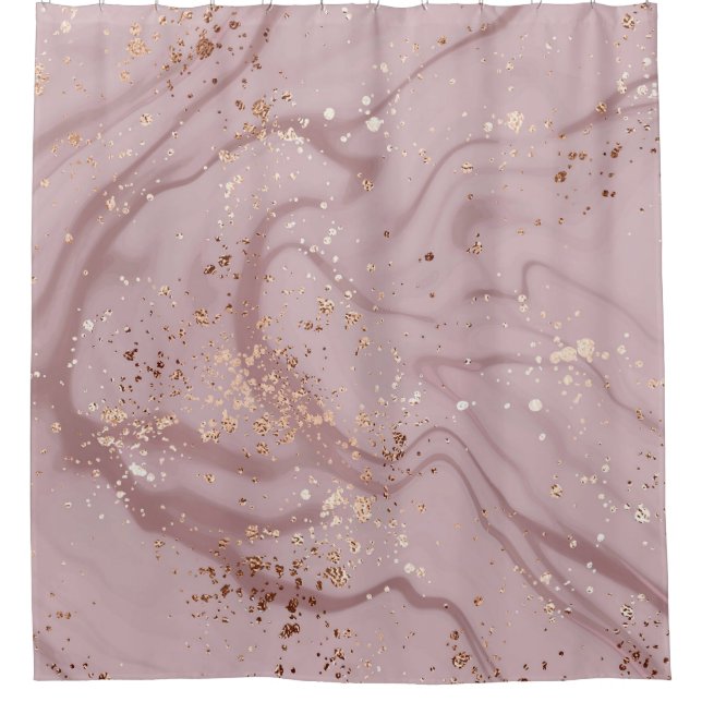 Rideaux De Douche Marbre liquide : Artistérie Rose d'or. (Devant)