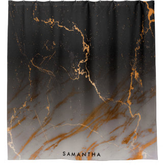 Rideaux De Douche Marbre noir et blanc