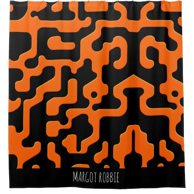 Rideaux De Douche Marbre noir et orange Abstrait Motif géométrique (Devant)