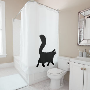 Rideaux De Douche Marcher le chat noir  Cool Kitty Novelty