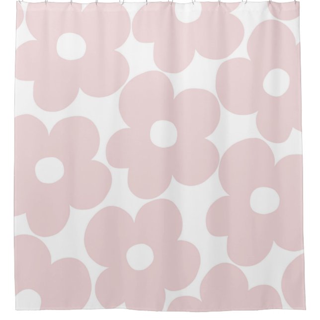 Rideaux De Douche Marguerites roses rouges rétro #1 #décoration #art (Devant)