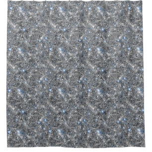 Rideaux De Douche Mariage Paillettes Argentées 