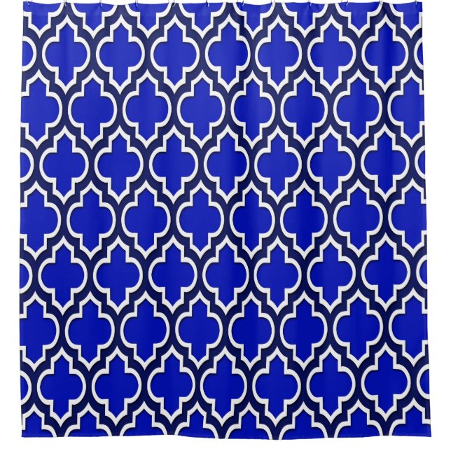 Rideaux De Douche Marine Bleu Blanc XL Marocain #4DS (Devant)
