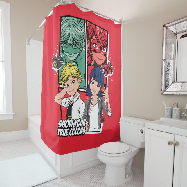 Rideaux De Douche Marinette comique miqueuse & Adrien Véritables Cou (En situation)