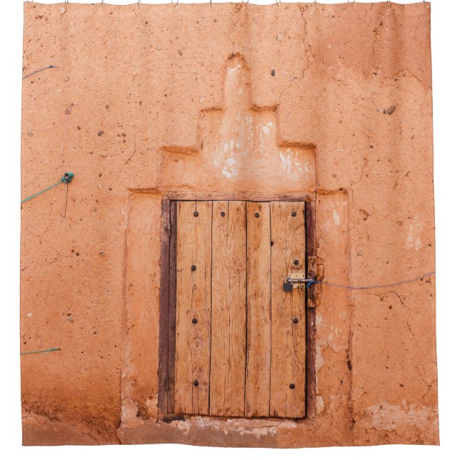 Rideaux De Douche Marocain Traditionnel Texture De Fenêtre En Bois (Devant)