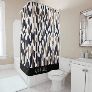 Rideaux De Douche Marocco Triangle Géométrique Brown Motif