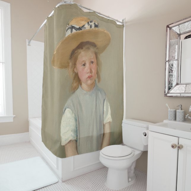 Rideaux De Douche Mary Cassatt - Enfant en paille Casquette (En situation)