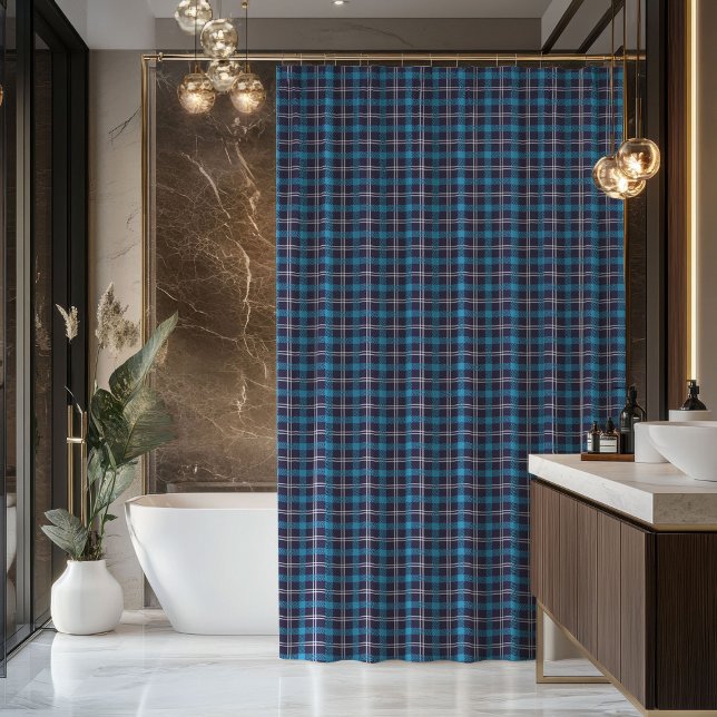 Rideaux De Douche Masculine Plaid Curtain Blue Tartan Gift Look (Masculine Plaid Curtain Blue Tartan Gift Look)