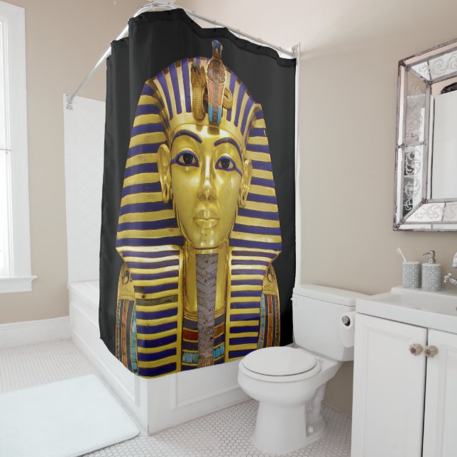 Rideaux De Douche Masque royal d'or égyptien (En situation)