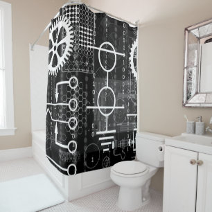 Rideaux De Douche Maths d'ingénieur électronicien de vitesse de geek