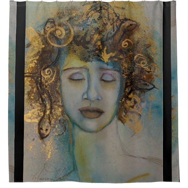 Rideaux De Douche Maureen Girard Mythe Gold de la déesse Medusa (Devant)