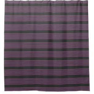 Rideaux De Douche Mauve violet et charbon de bois cinq bandes motif
