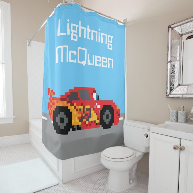 Rideaux De Douche McQueen, éclair 8 bits (En situation)