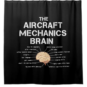 Rideaux De Douche Mécanique de l'aéronef Cerveau drôle Avion Hélicop