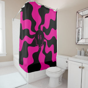 Rideaux De Douche Melt de sourire - Magenta et noir