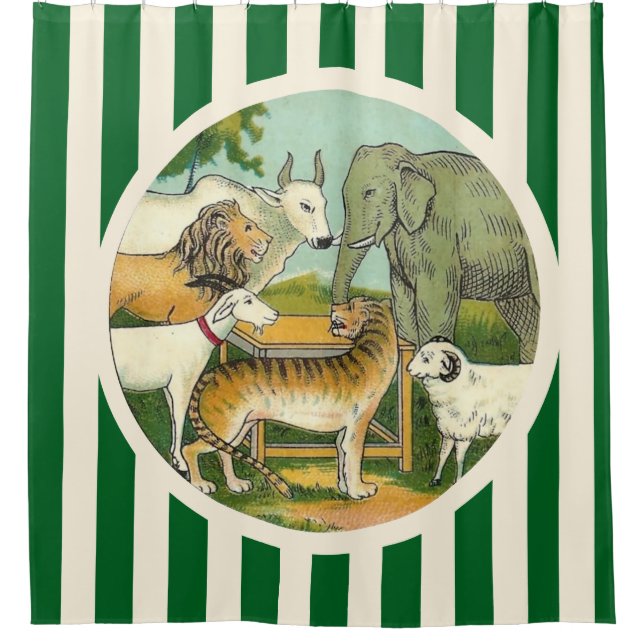 Rideaux De Douche Ménagerie d'animaux striés (Devant)
