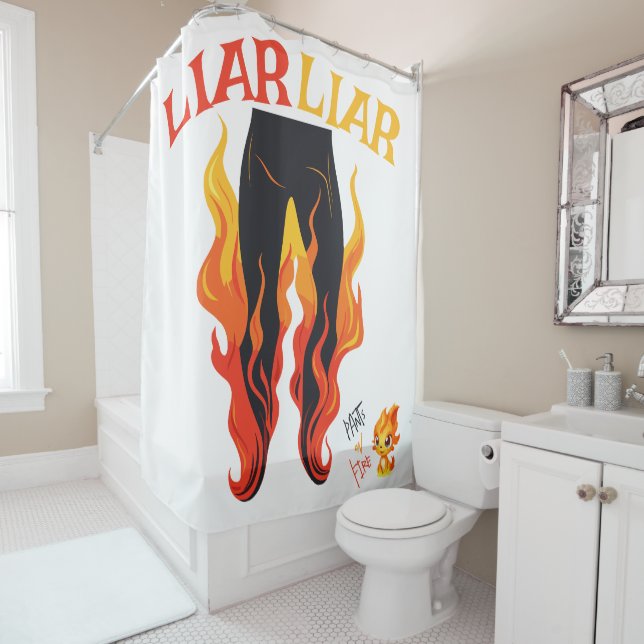 Rideaux De Douche Menteur, menteur, Pant est en feu (En situation)