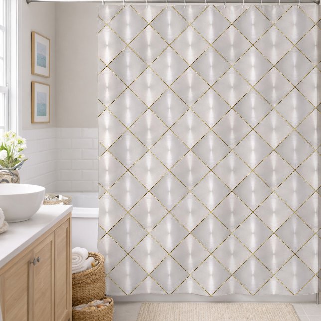 Rideaux De Douche Mère blanche de perle avec or (Créateur téléchargé)