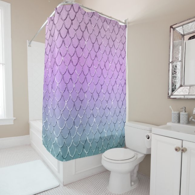 Rideaux De Douche Mermaid Princess Scales 6 (En situation)
