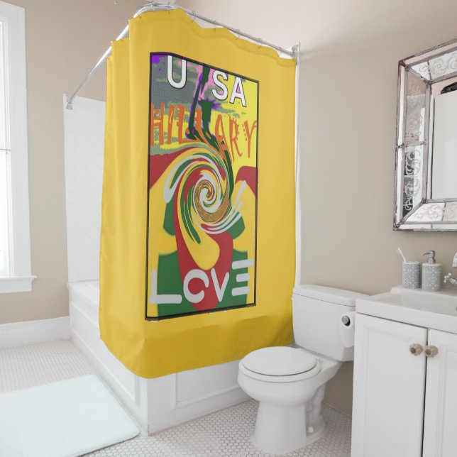 Rideaux De Douche Message d'amour en impression artistique aux coule (En situation)